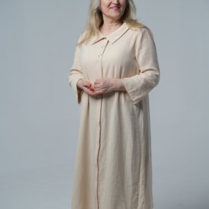 Gömlek Yaka Adaptif Hasta Bakım Elbisesi 011